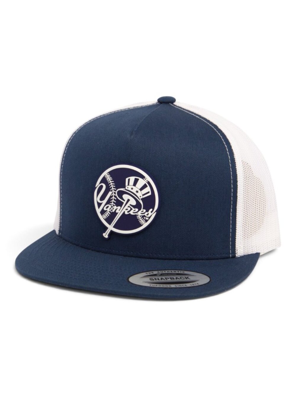 New York Yankees Navy 3D YP Snapback Flat Bill Trucker Hat- Navy/ White